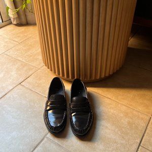 Brand New Zara Black Leather Loafers